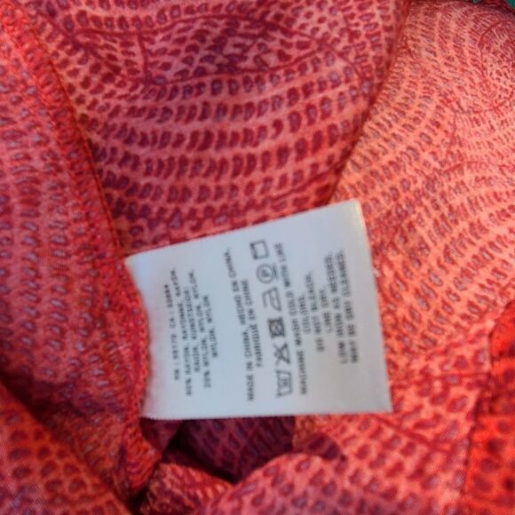 MAEVE -255 Anthropologie Mandalay Open-Shoulder Blouse Red Small - Picture 8 of 10